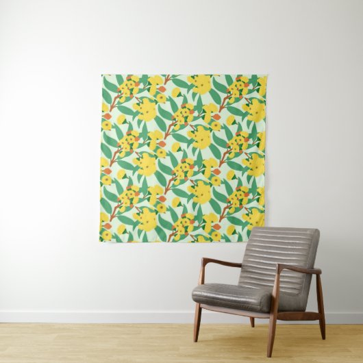 Gelbbaum-Blume Wandteppich (Beispiel (Horizontal))