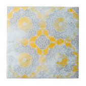 Gelbbeige Medallion mit gesteintem Gelb Fliese (Vorderseite)