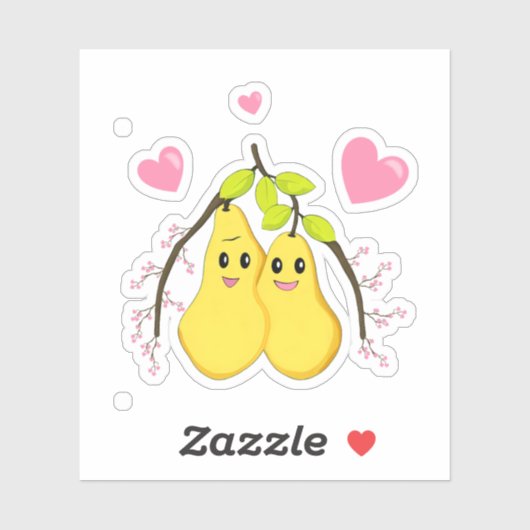 Gelbbirnen Aufkleber (Blatt)