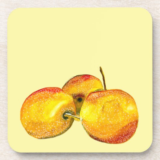 Gelbbirnfrüchte Getränkeuntersetzer (Vorderseite)