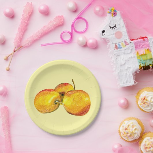 Gelbbirnfrüchte Pappteller (Party)