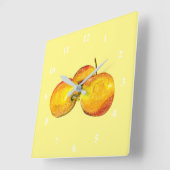 Gelbbirnfrüchte Quadratische Wanduhr (Winkel)