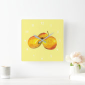 Gelbbirnfrüchte Quadratische Wanduhr (Zuhause)