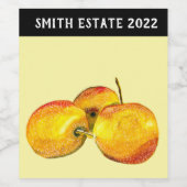 Gelbbirnfrüchte Weinetikett (Einzelnes Label)