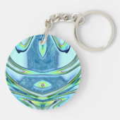 Gelbblau-Acryl ~ Schlüsselanhänger (Rückseite)