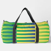 Gelbblau gestreiftes Muster Duffle Bag (Vorderseite)