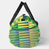 Gelbblau gestreiftes Muster Duffle Bag (Rechts)