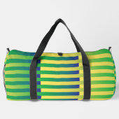 Gelbblau gestreiftes Muster Duffle Bag (Rückseite)