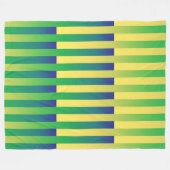 Gelbblau gestreiftes Muster Fleecedecke (Vorderseite (Horizontal))