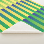 Gelbblau gestreiftes Muster Sherpadecke (3/4)