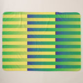 Gelbblau gestreiftes Muster Sherpadecke (Vorderseite (Horizontal))