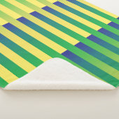 Gelbblau gestreiftes Muster Sherpadecke (3/4)