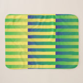 Gelbblau gestreiftes Muster Sherpadecke (Vorderseite (Horizontal))