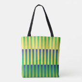 Gelbblau gestreiftes Muster Tasche (Rückseite)