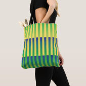 Gelbblau gestreiftes Muster Tasche (Von Nahem)