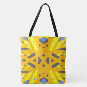 Gelbblau, grau, lebhaft Abstrakter geometrischer D Tasche