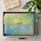 Gelbblau-grüne Farbe Abstrakt Seidenpapier (Geschenk)