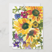 Gelbblau Lila Blüte Leere Nest Party Einladung (Rückseite)