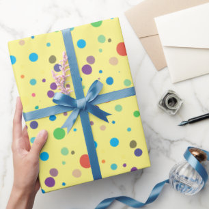 Gelbblau Lila Farbpunkte Abstrakt Geschenkpapier