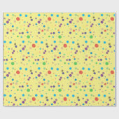 Gelbblau Lila Farbpunkte Abstrakt Geschenkpapier (Flach)