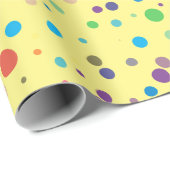 Gelbblau Lila Farbpunkte Abstrakt Geschenkpapier (Rolleneckpunkt)