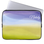 Gelbblau minimalistisch mit dem Namen Electronics Laptopschutzhülle (Vorderseite)