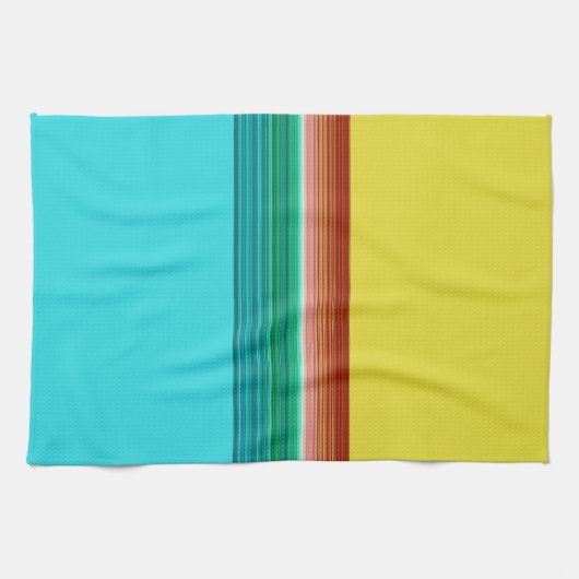 Gelbblau-Multicolor-Streifen Geschirrtuch (Horizontal)