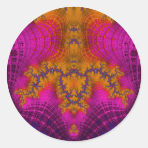 Gelbblau rosa~ Klassischer Rundaufkleber Runder Aufkleber