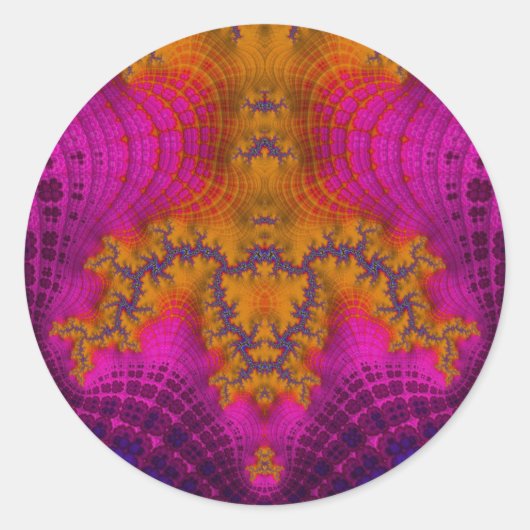 Gelbblau rosa~ Klassischer Rundaufkleber Runder Aufkleber (Vorderseite)