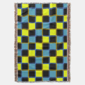 Gelbblau-Schachbrettmuster Decke (Vorderseite Vertikal)