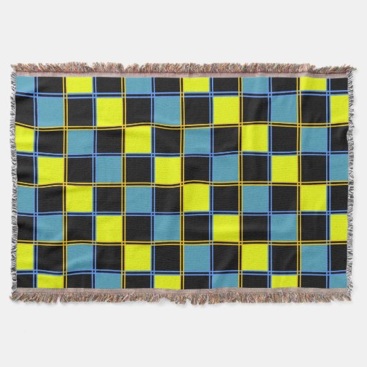 Gelbblau-Schachbrettmuster Decke (Vorderseite)