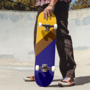 Gelbblau - Schlichte Blockgestaltung Skateboard