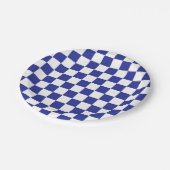 Gelbblau und weiß pappteller (Schrägansicht)