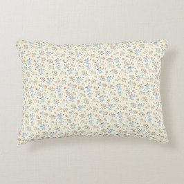 Gelbblau Vintage Wildblume Muster Dekokissen