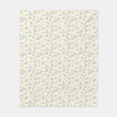 Gelbblau Vintage Wildblume Muster Fleecedecke (Vorderseite)