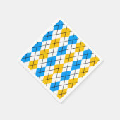 Gelbblau-weiße Raute Diamant-Design Serviette (Ecke)