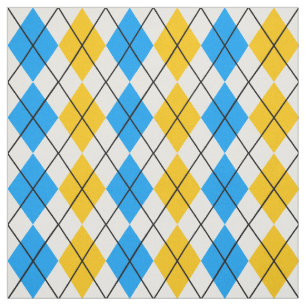 Gelbblau-weiße Raute Diamant-Design Stoff