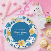 Gelbblauchblaues italienisches Brautparty Pappteller (Party)