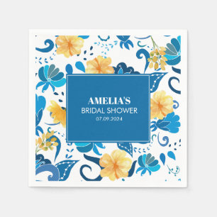 Gelbblauchblaues italienisches Brautparty Serviette