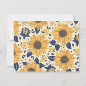 Gelbblauer Brautparty Individuelle Name Dankeskarte (Rückseite)