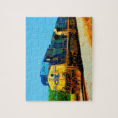 Gelbblauer Diesel-Lokomotivbahn CSX Puzzle (Vertikal)