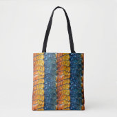 Gelbblauer Reptilienleder Tasche (Vorderseite)