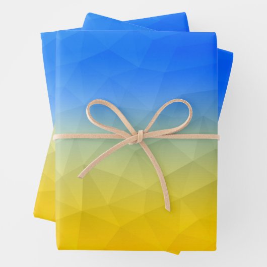 Gelbblaues geometrisches Muster Geschenkpapier Set (Beispiel)