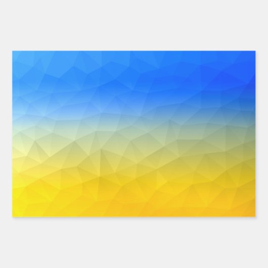 Gelbblaues geometrisches Muster Geschenkpapier Set (Vorderseite)