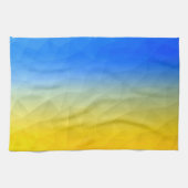 Gelbblaues geometrisches Muster Geschirrtuch (Horizontal)