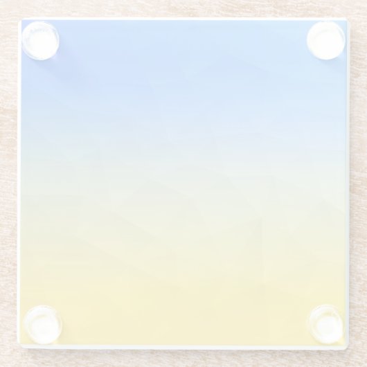 Gelbblaues geometrisches Muster Glasuntersetzer (Rückseite)