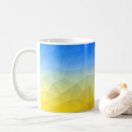 Gelbblaues geometrisches Muster Kaffeetasse