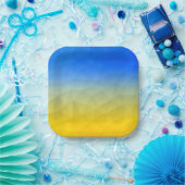 Gelbblaues geometrisches Muster Pappteller (Party)