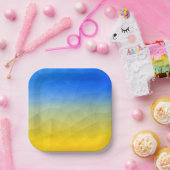 Gelbblaues geometrisches Muster Pappteller (Party)