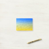 Gelbblaues geometrisches Muster Post-it Klebezettel (Auf Schreibtisch)